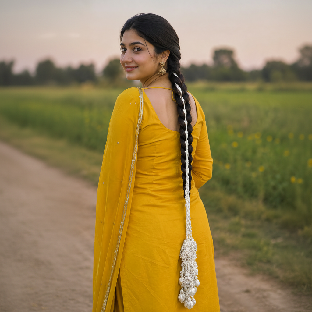 Handcrafted Gota Mirror Paranda with Traditional Tassel |  Punjabi Hair Accessory | Party Wear & Wedding Wear