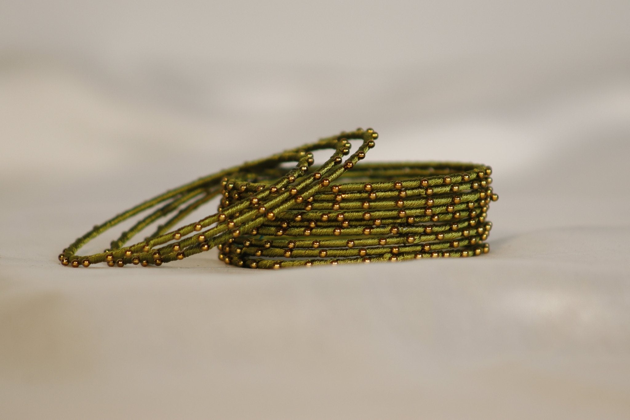 Single Dotted Brass Thread Bangles – 26 Stunning Colors