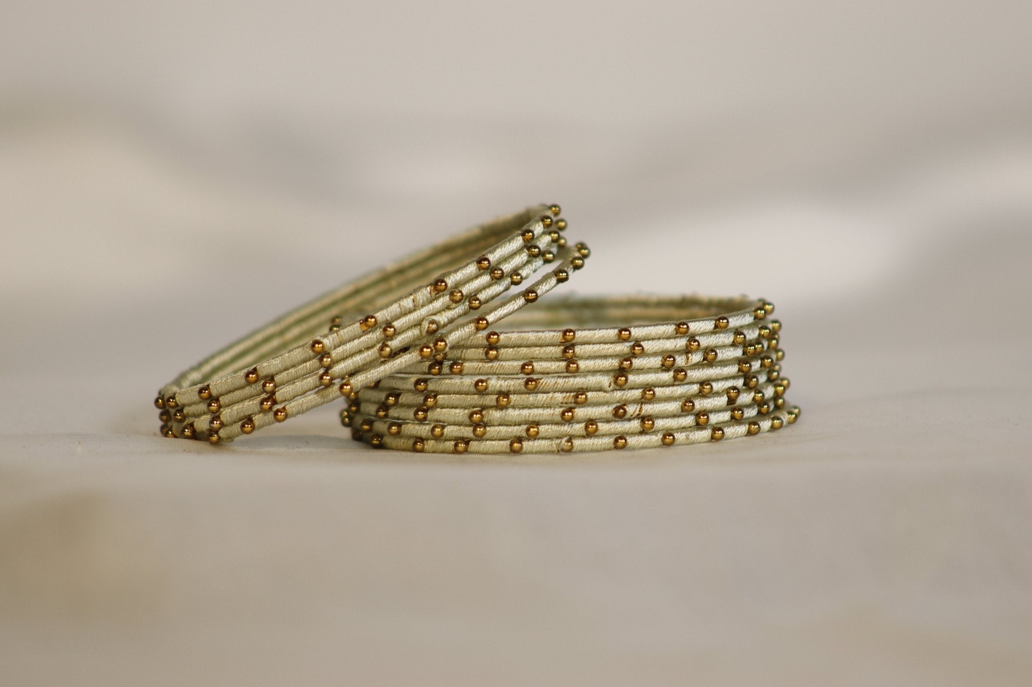 Single Dotted Brass Thread Bangles – 26 Stunning Colors