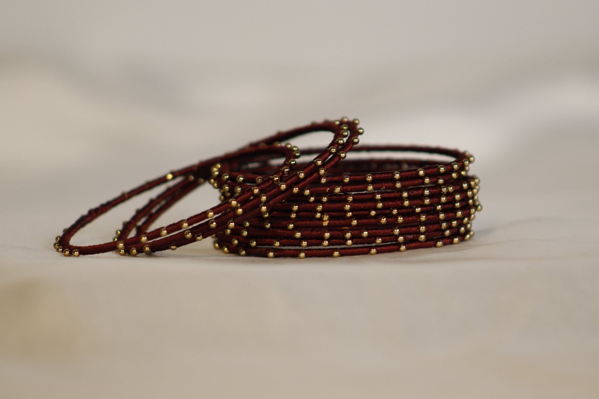 Single Dotted Brass Thread Bangles – 26 Stunning Colors