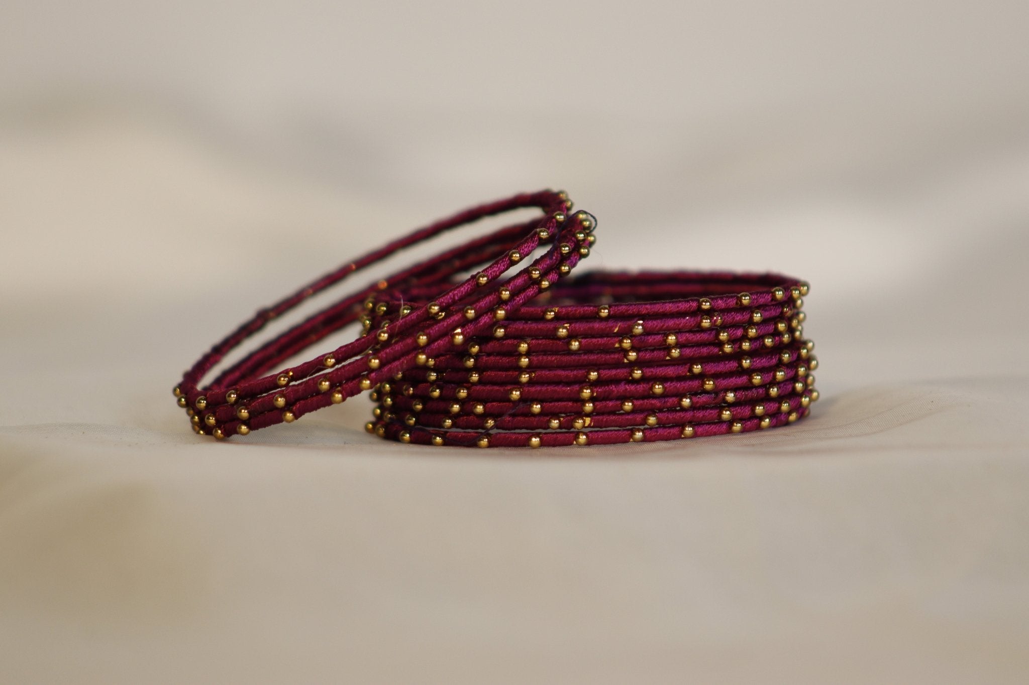 Single Dotted Brass Thread Bangles – 26 Stunning Colors