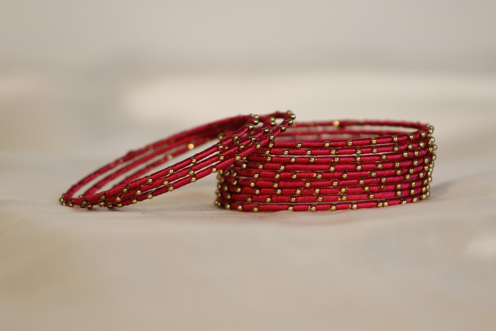 Single Dotted Brass Thread Bangles – 26 Stunning Colors