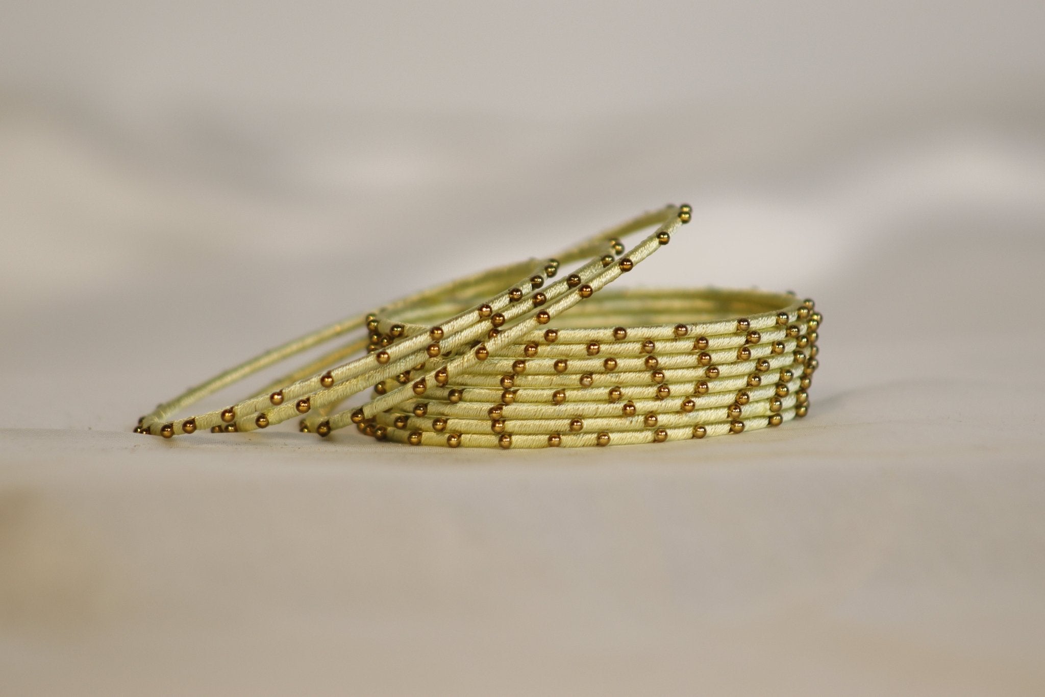 Single Dotted Brass Thread Bangles – 26 Stunning Colors