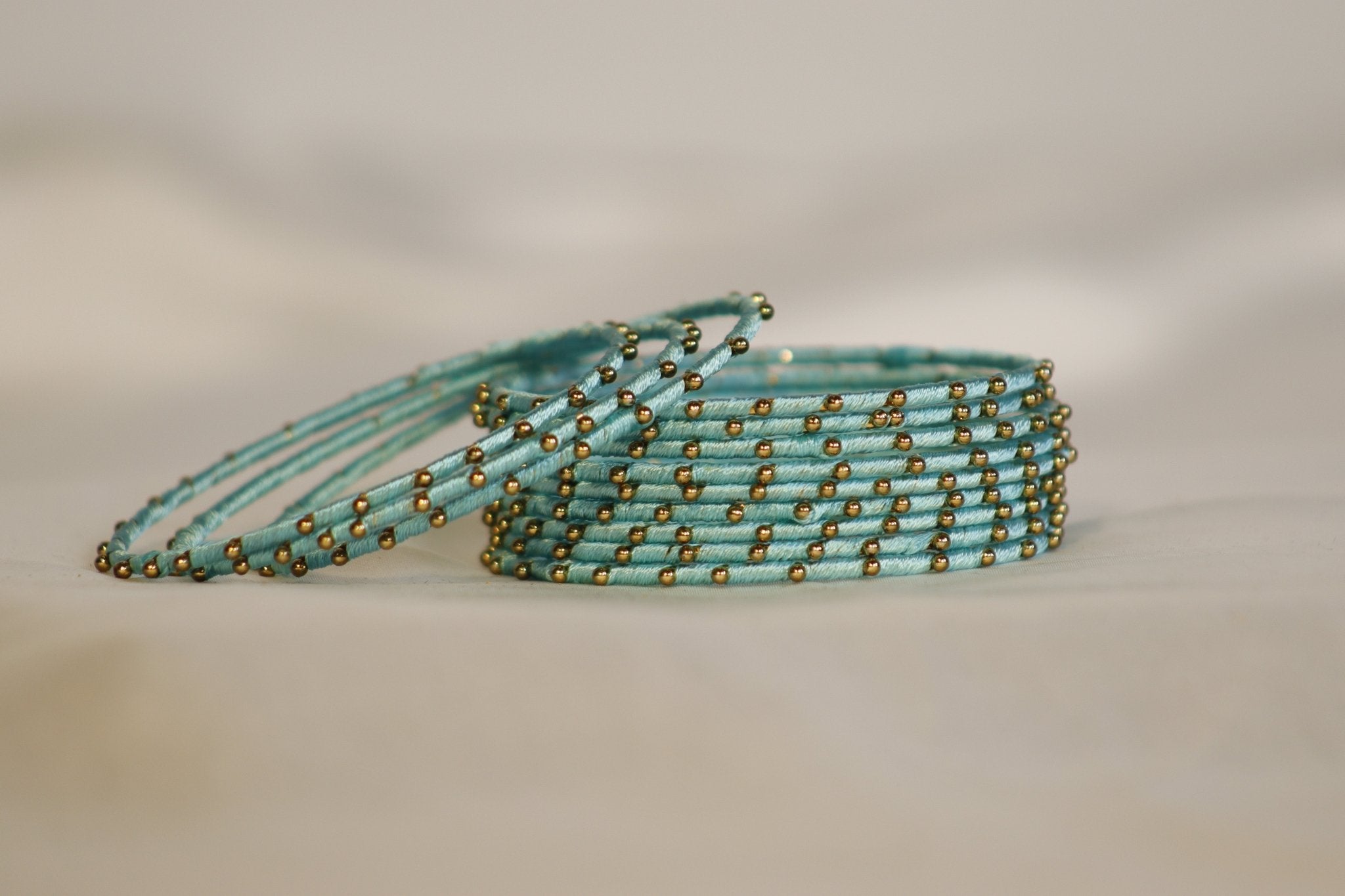 Single Dotted Brass Thread Bangles – 26 Stunning Colors