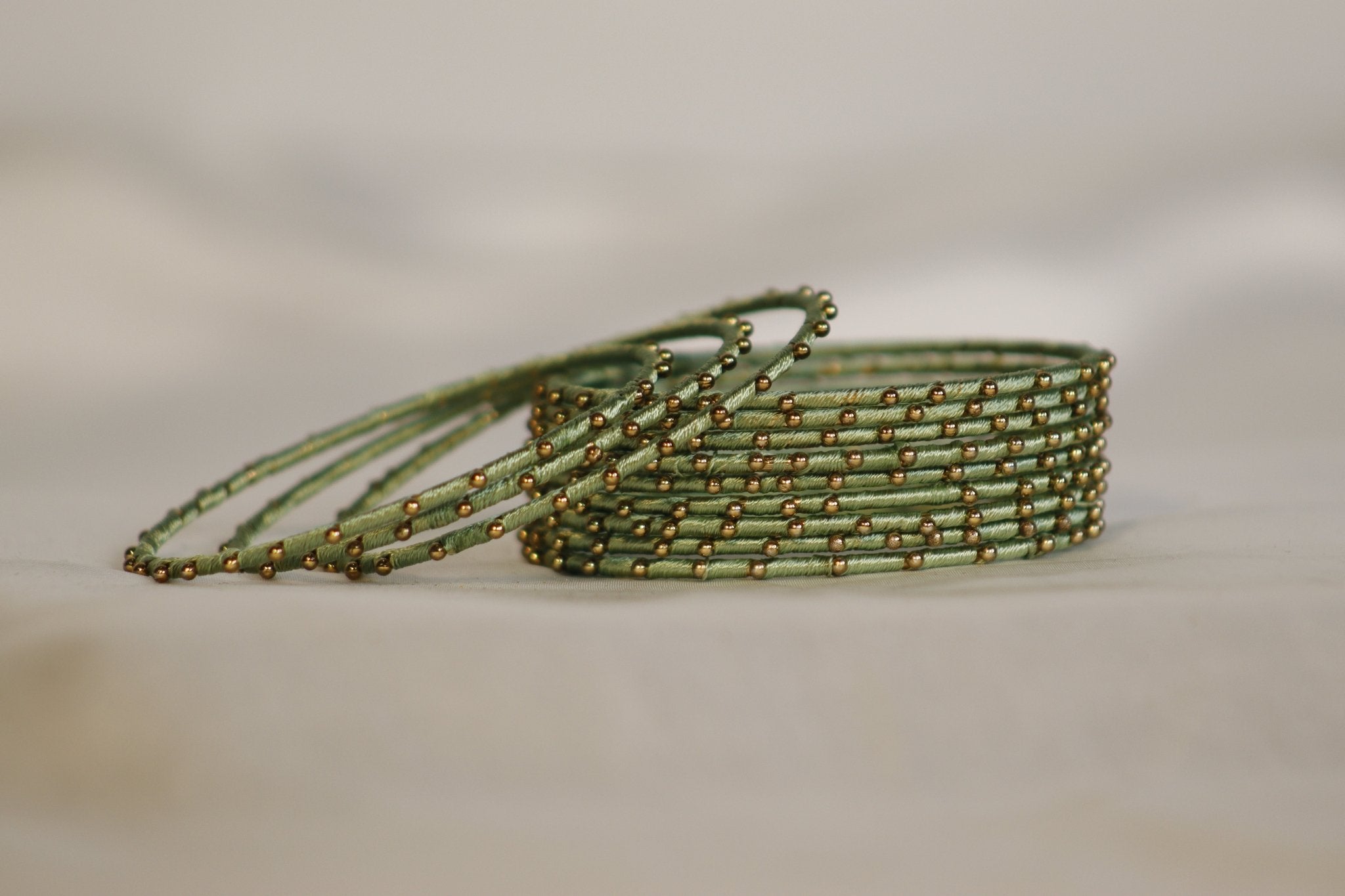 Single Dotted Brass Thread Bangles – 26 Stunning Colors