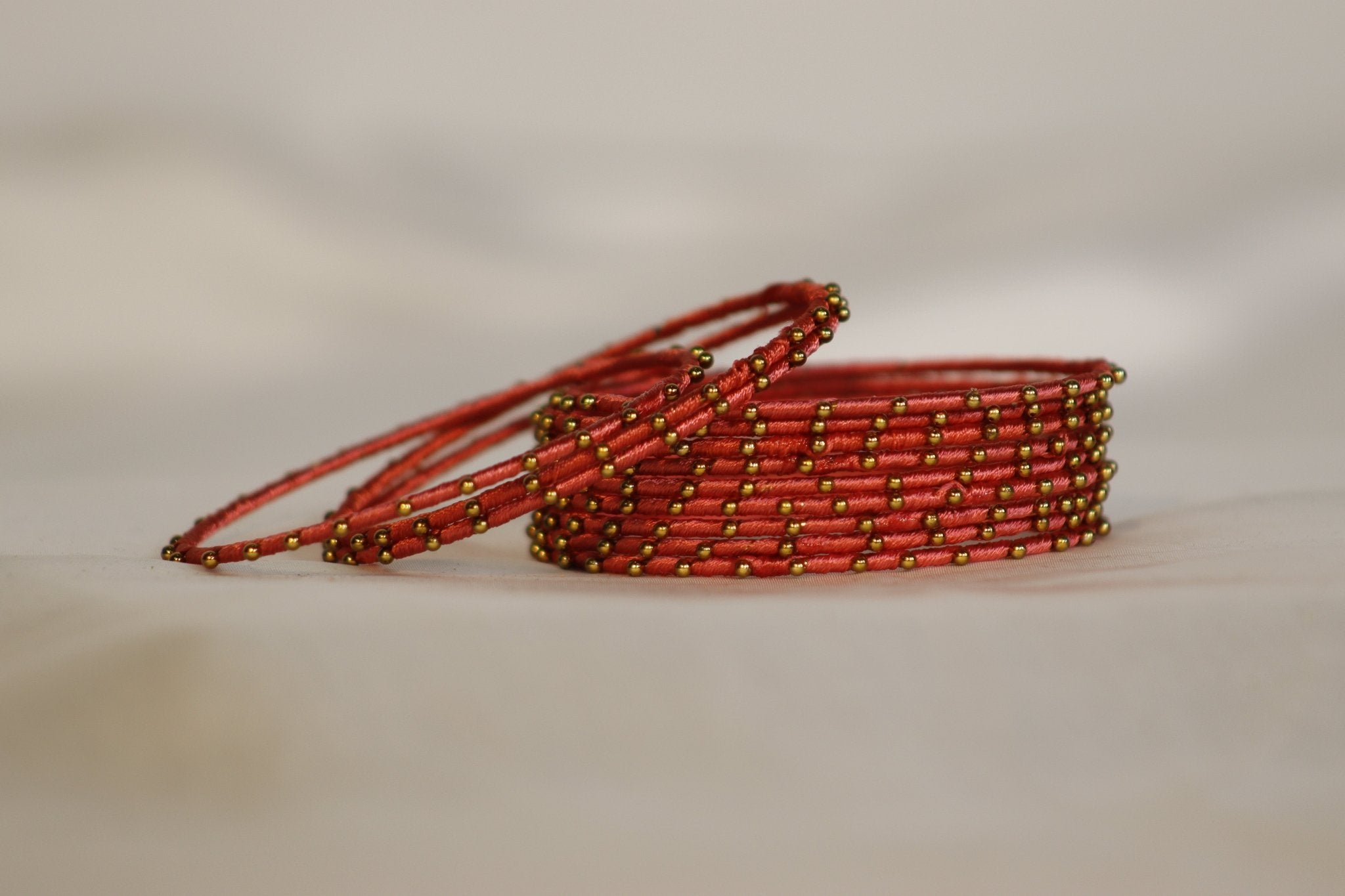 Single Dotted Brass Thread Bangles – 26 Stunning Colors