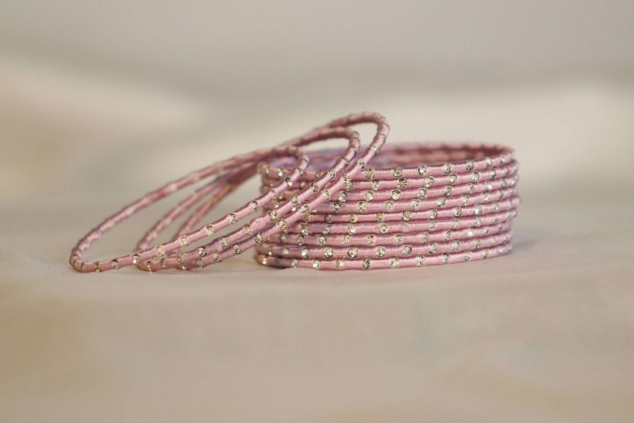 Single Stone Metal Thread Bangle Set of – 12 Bangles (Available in 20+ Colors)