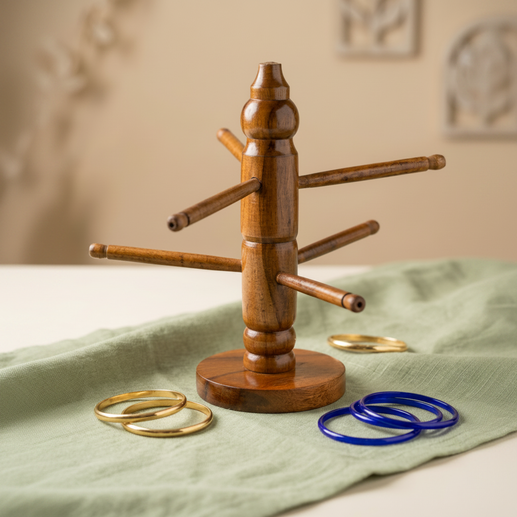 Handmade Wooden Bangle & Bracelet Tree Holder | Multi-Rod Jewelry Stand | Premium Wooden Bangle Holder | (6/9/12/15 rod design)